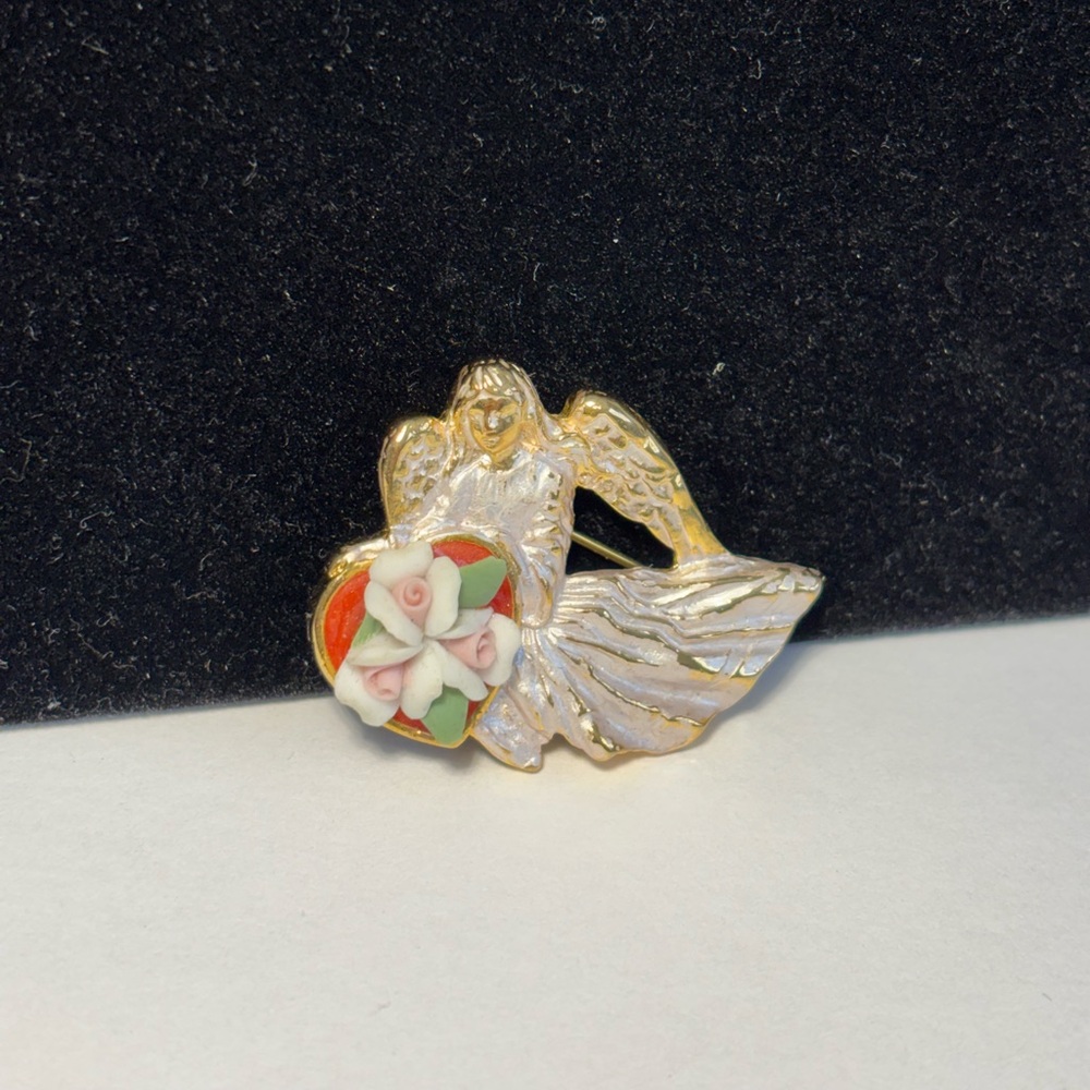Vintage Signed Edgar Berebi “Angel Of The Flower” Limited Edition Brooch Pin